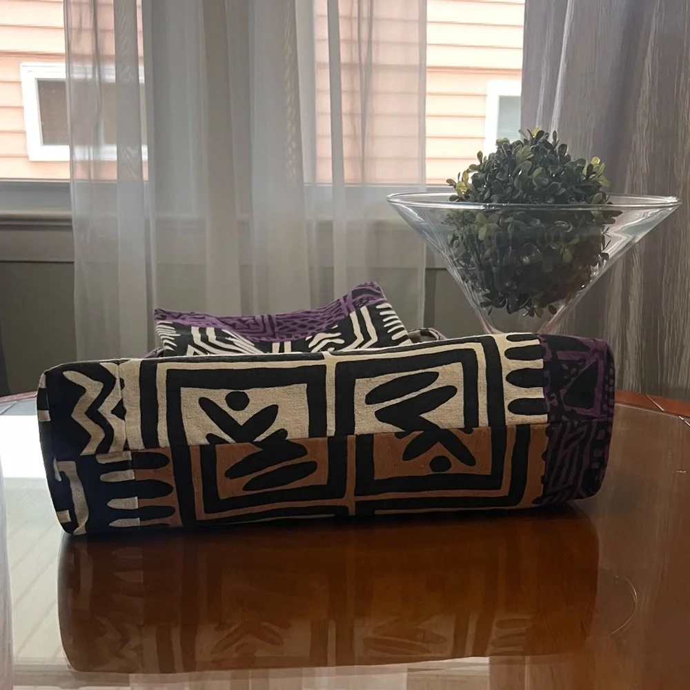 African Multi Print Cloth Shoulder Bag Good Condition - Picture 6 of 15